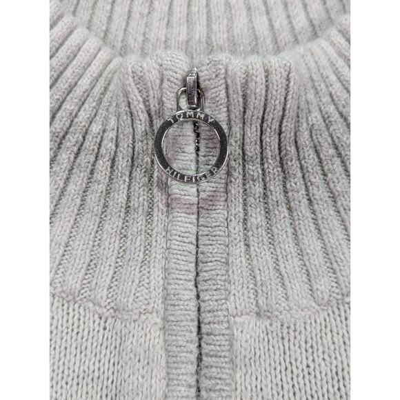 Tommy Hilfiger Size XXL Mock Neck Quarter Zip Gray Ombre Boxy Sweater - Picture 5 of 16